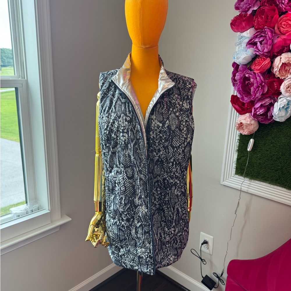 Chico's Blue and white Snake Print Vest